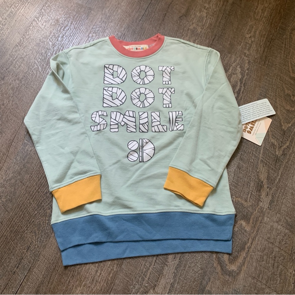 Dot dot smile boys size 7 NWT sweatshirt cotton
